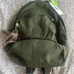 KIPLING CHALLENGER BACKPACK, DARK GREEN NEW WITH TAGS